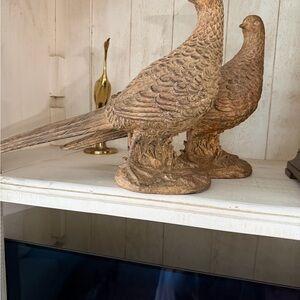 Rustic Brown Bird Sculptures